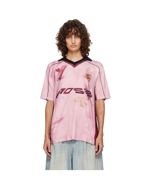 ANDERSSON BELL Pink Printed Football Jersey T-Shirt