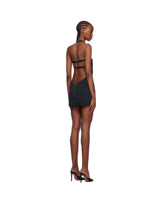 Dion Lee Black Apron Minidress