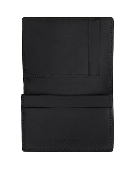 Burberry Black Check Folding Card Holder for men