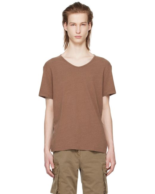 Our Legacy Multicolor Brown Washed T-shirt for men