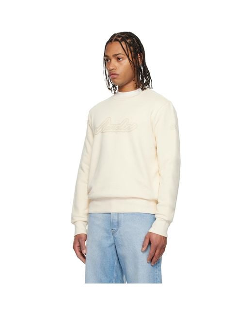 Moncler Multicolor Off- Cursive Logo Cotton Sweatshirt for men