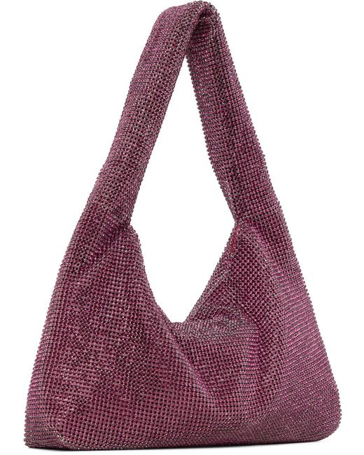 Kara Purple Mini Crystal Mesh Armpit Bag