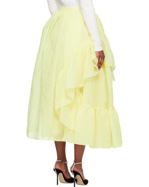 Erdem Yellow Marganita Maxi Skirt
