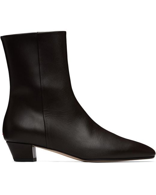 Aeyde Black Yasmin Leather Ankle Boots
