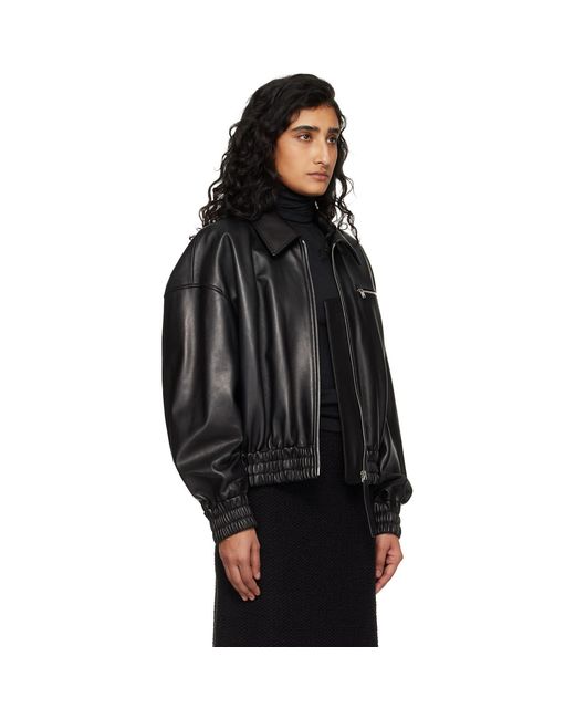 Jil Sander Black Blouson Leather Jacket