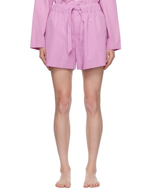 Tekla Pink Drawstring Pyjama Shorts