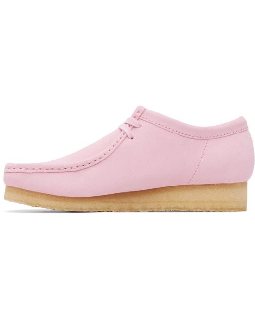 Clarks Pink Wallabee Derbys for men
