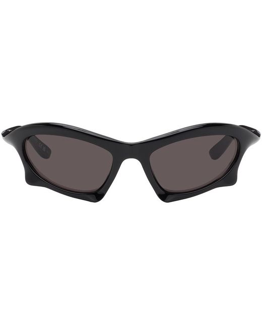 Balenciaga Black Bat Rectangle Sunglasses for men