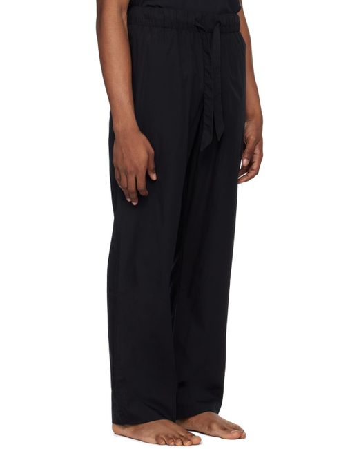 Tekla Black Drawstring Pyjama Pants for men
