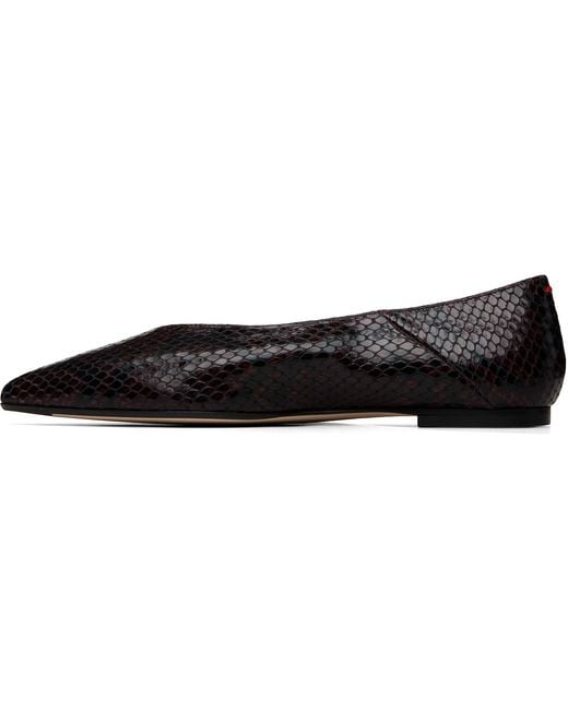 Aeyde Black Burgundy Moa Pointed-Toe Ballerina Flats