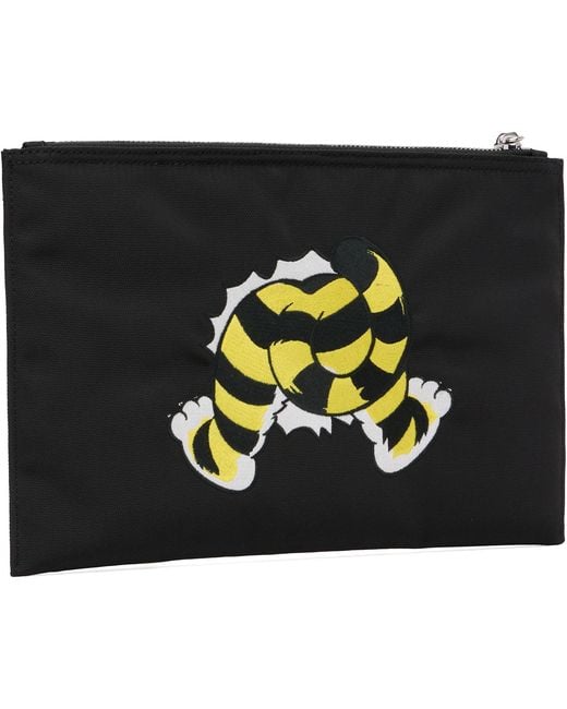 KENZO Black Paris Wild Tiger' Large Pouch for men