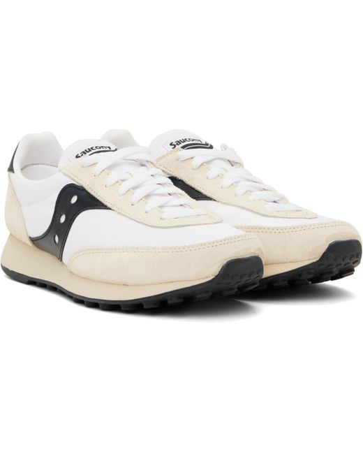 メンズ Saucony ホワイト＆オフホワイト Trainer 80 スニーカー Black