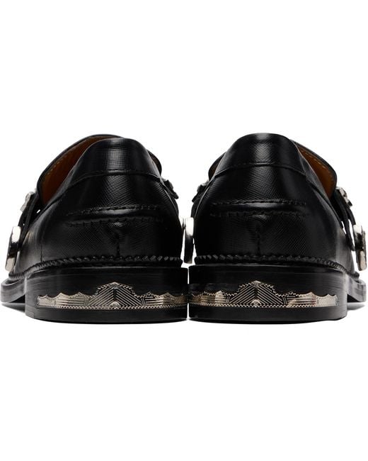 Toga Virilis Black Ssense Exclusive Saffiano Classic Loafers for men