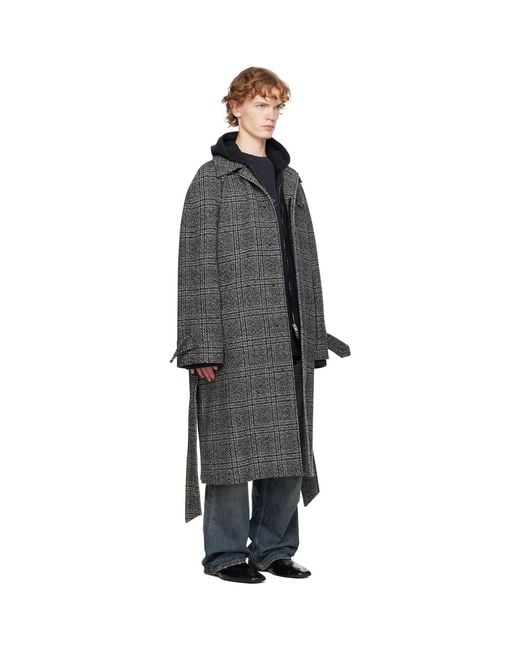 Balenciaga Black Raglan Coat for men
