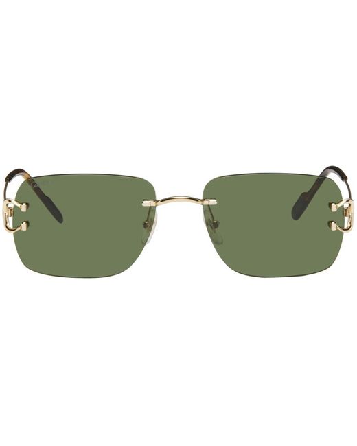 Cartier Green Gold 'signature C De ' Sunglasses