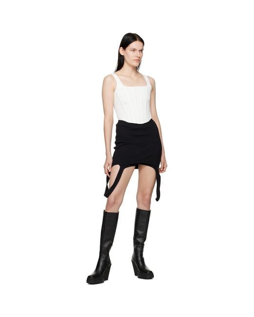 Dion Lee Black White Pointelle Corset Tank Top