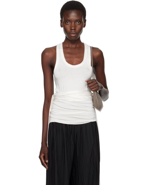 Débardeur Blanc En Jersey À Sangles À Nouer AARON ESH en coloris Black