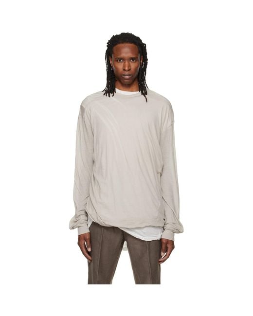 Rick Owens Gray Off- Tower Rick S Jumbo L/S T-Shirt for men