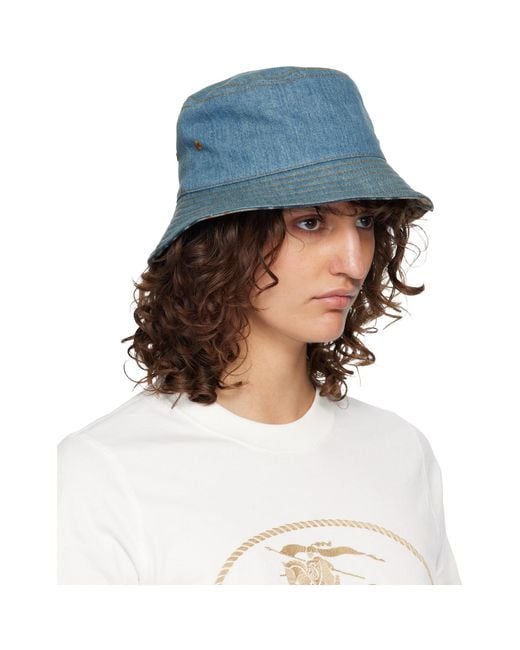 Burberry Blue Denim Bucket Hat
