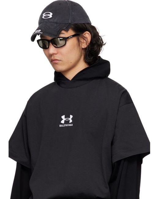 メンズ Balenciaga ブラック Neo Oval 2.0 サングラス ブラック