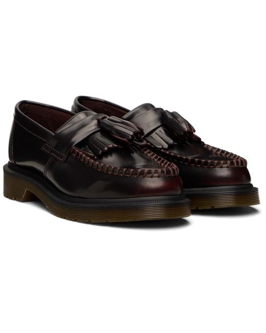 Dr. Martens Black Burgundy Adrian Arcadia Leather Tassel Loafers