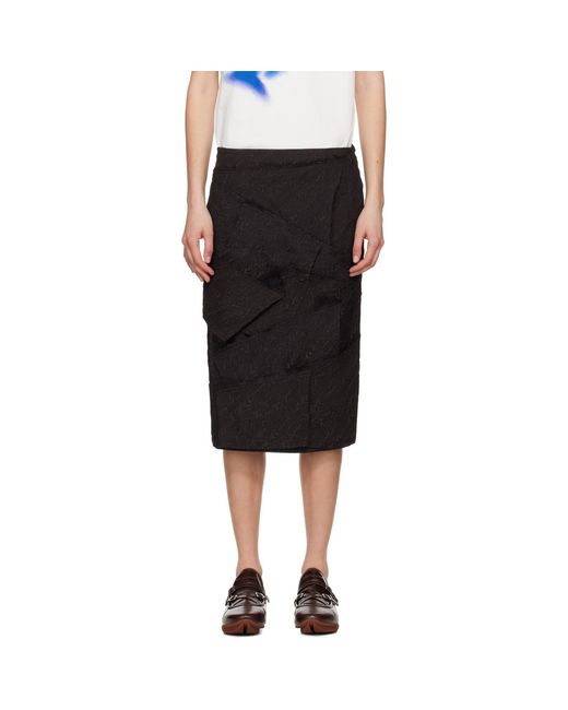 Adererror Black Raw Edge Midi Skirt