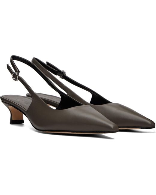 Aeyde Brown Catrina Slingback Heels