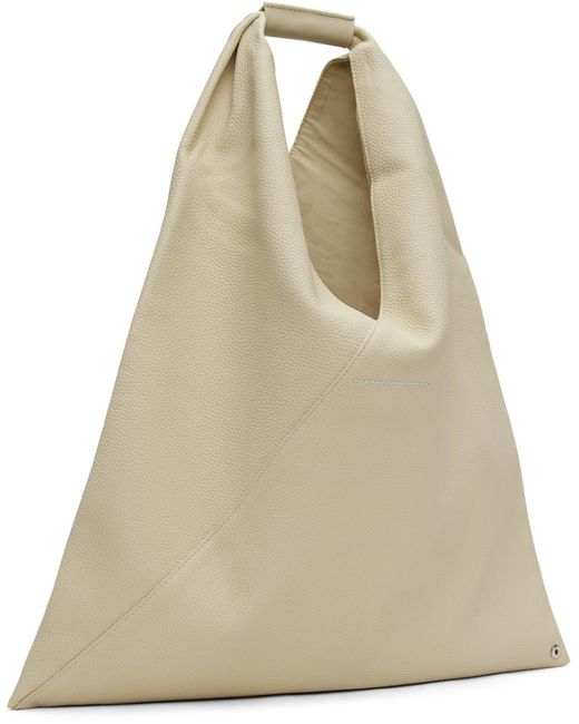 MM6 by Maison Martin Margiela Natural Off-white Classic Triangle Tote for men