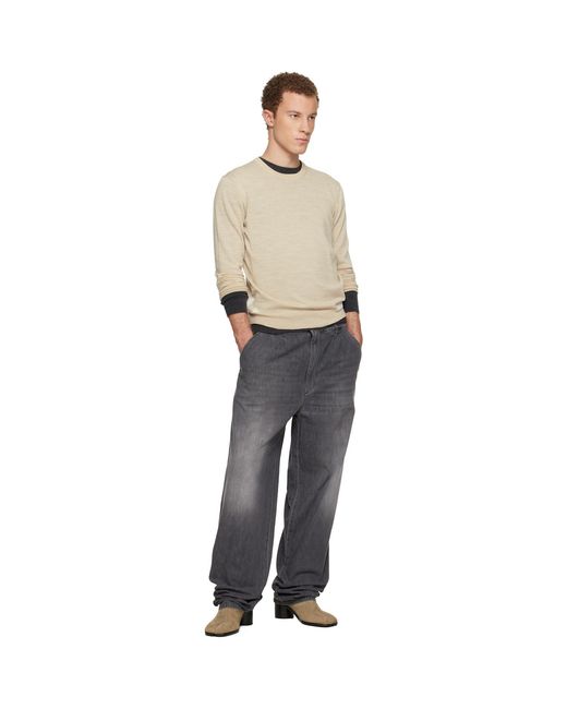 Maison Margiela Black Wool-Blend Patch Sweater for men