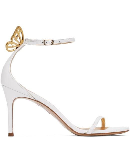 Sophia Webster Metallic White Mariposa Heeled Sandals