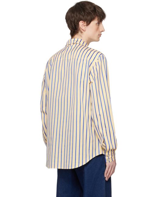 Chopova Lowena White Yellow & Blue Guildhall Shirt for men