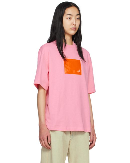 Acne Pink Inflatable Patch T-shirt