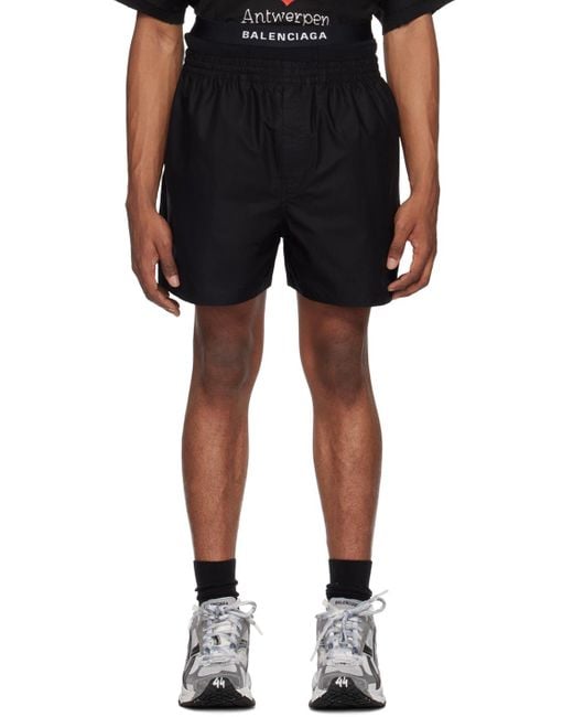 Balenciaga Black Hybrid Boxer Shorts for men