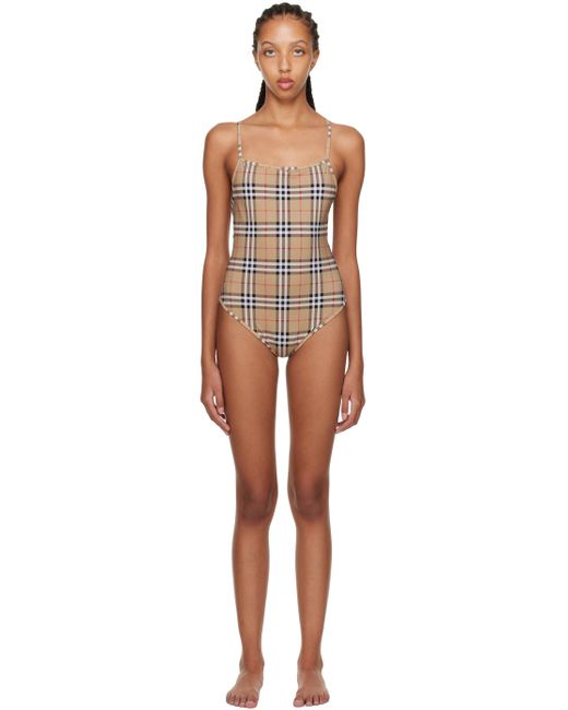 Burberry Synthetic Delia Onepiece Swimsuit in Black Lyst Australia