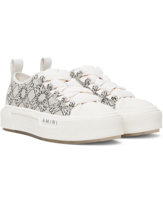 【抜け感と高級感】AMIRI  MA Quad Jacquard Court スニーカー MA QUAD COURT LOW - Grey | AMIRI