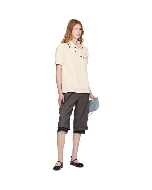 OPEN YY Natural Off- Puffy Piqué Polo