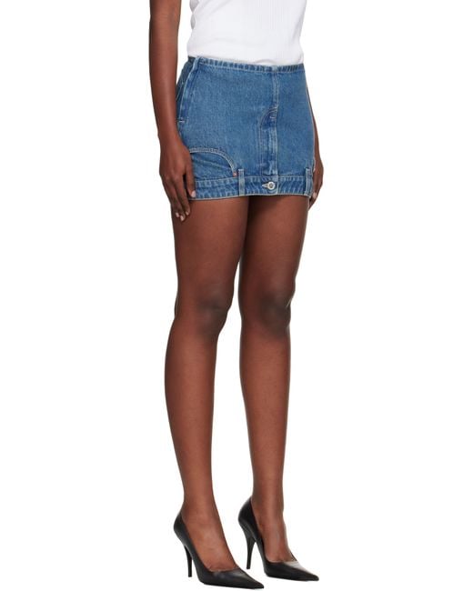 Vetements Blue Upside-Down Denim Miniskirt