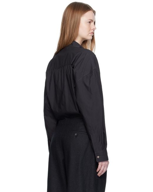 Lemaire ブラック Straight Collar Twisted シャツ Blue