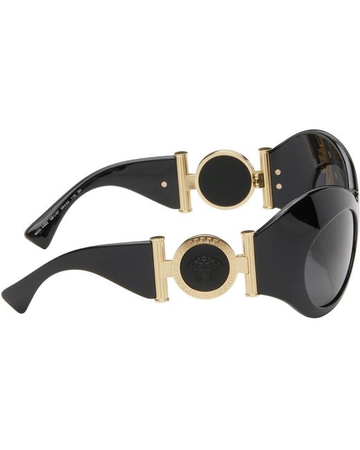 Versace Black Oval Shield Sunglasses for men