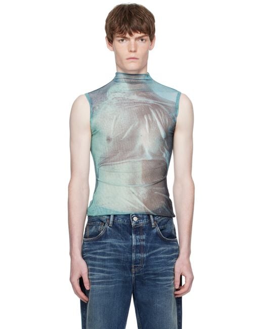メンズ Jean Paul Gaultier ブルー Printed Water タートルネック Black