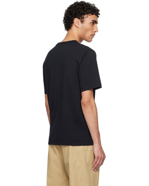 メンズ Maison Kitsuné ブラック Barista フォックス パッチ リラックス Tシャツ Black
