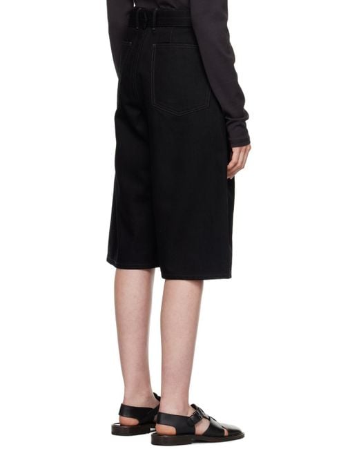 Lemaire ツイスト ベルト デニムショートパンツ Black