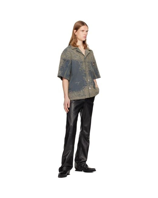 Amiri Black Faded Bandana Denim Shirt for men