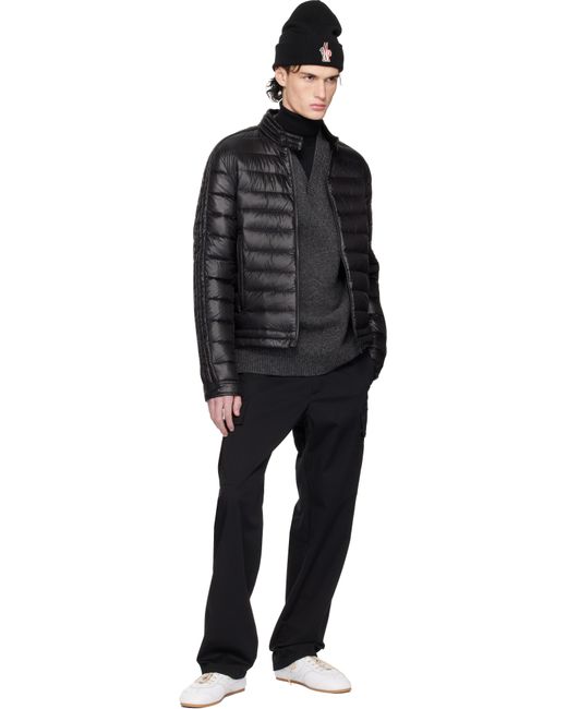 メンズ Moncler ブラック Jacobus バイカー ダウンジャケット Black