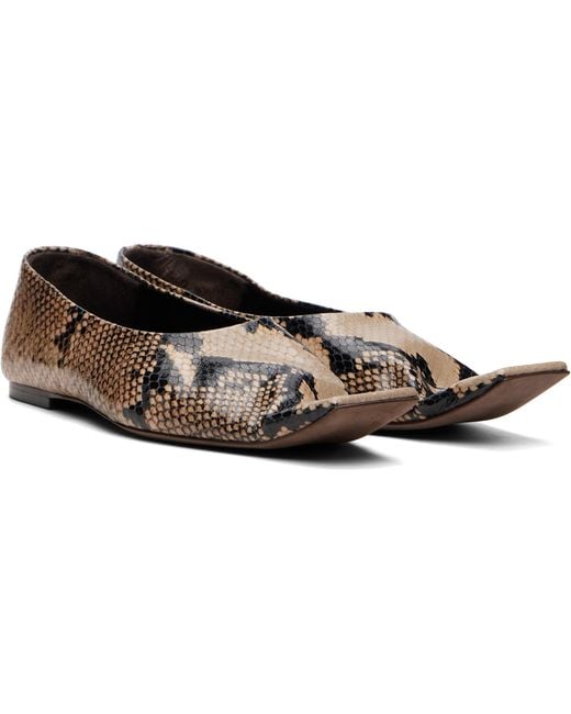 Khaite Brown Taupe Marlene Ballerina Flats