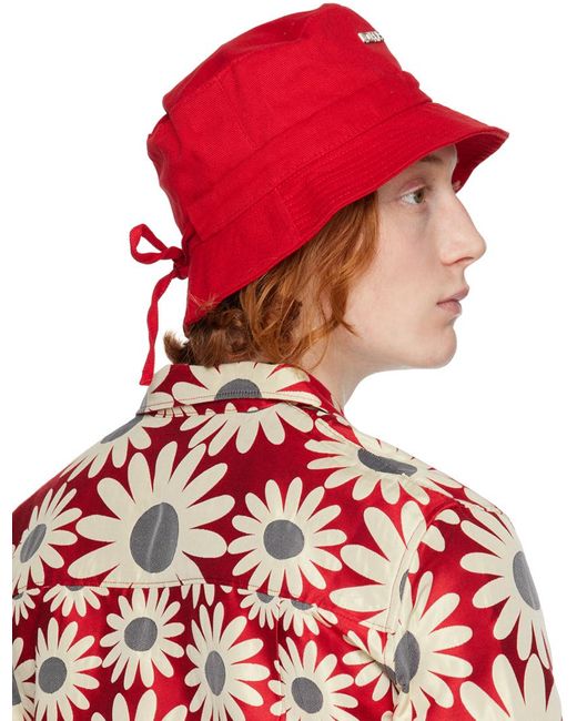 Jacquemus Red 'le Bob Gadjo' Bucket Hat for men