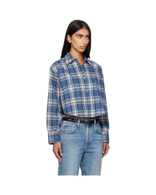Citizens of Humanity Blue Off- Ana Cropped Shirt