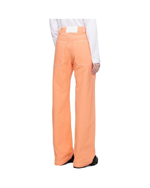 Jean ample MSGM en coloris Orange