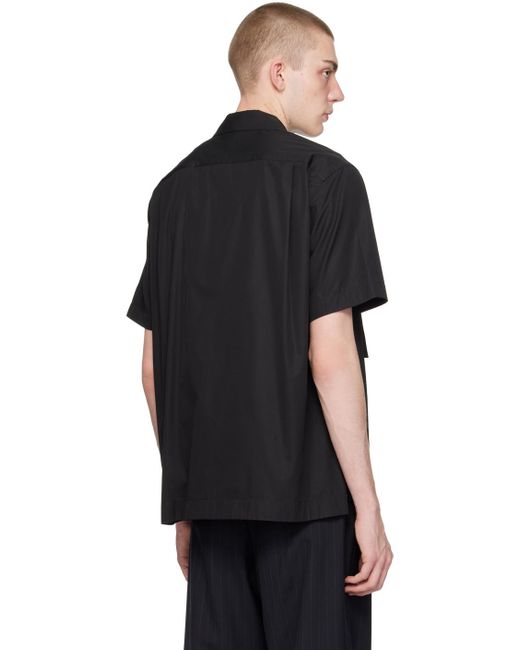 Chemise noire à col classique Sacai pour homme en coloris Black