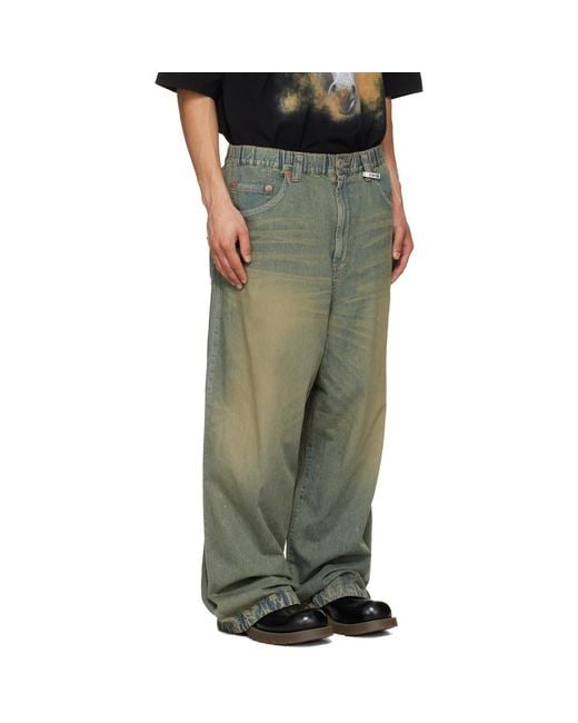 Maison Mihara Yasuhiro Green Light Wide Jeans for men